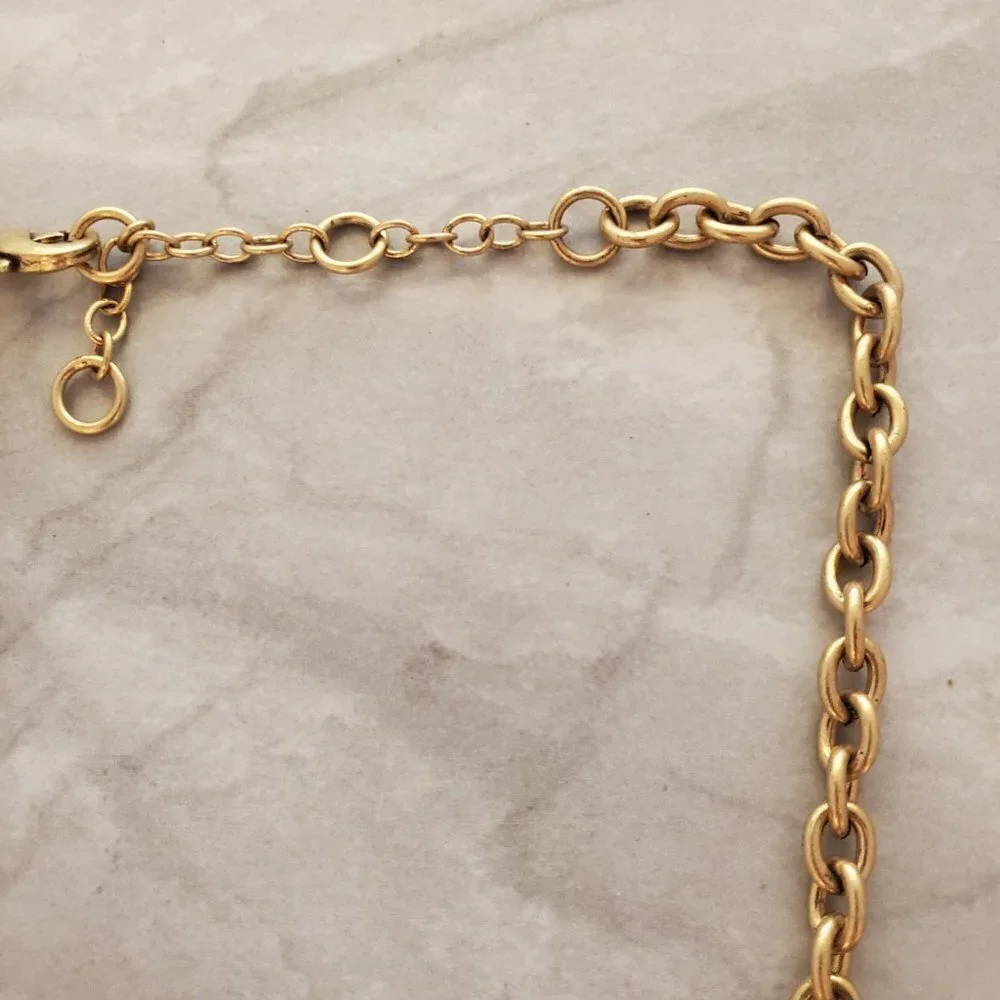 🧡 J.Crew Antique Rhinestones Crystal Pave Cluster Burst Statement Necklace 🧡 - Picture 4 of 16